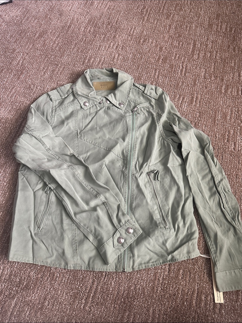 Blank NYC Light Sage Green Utility Jacket